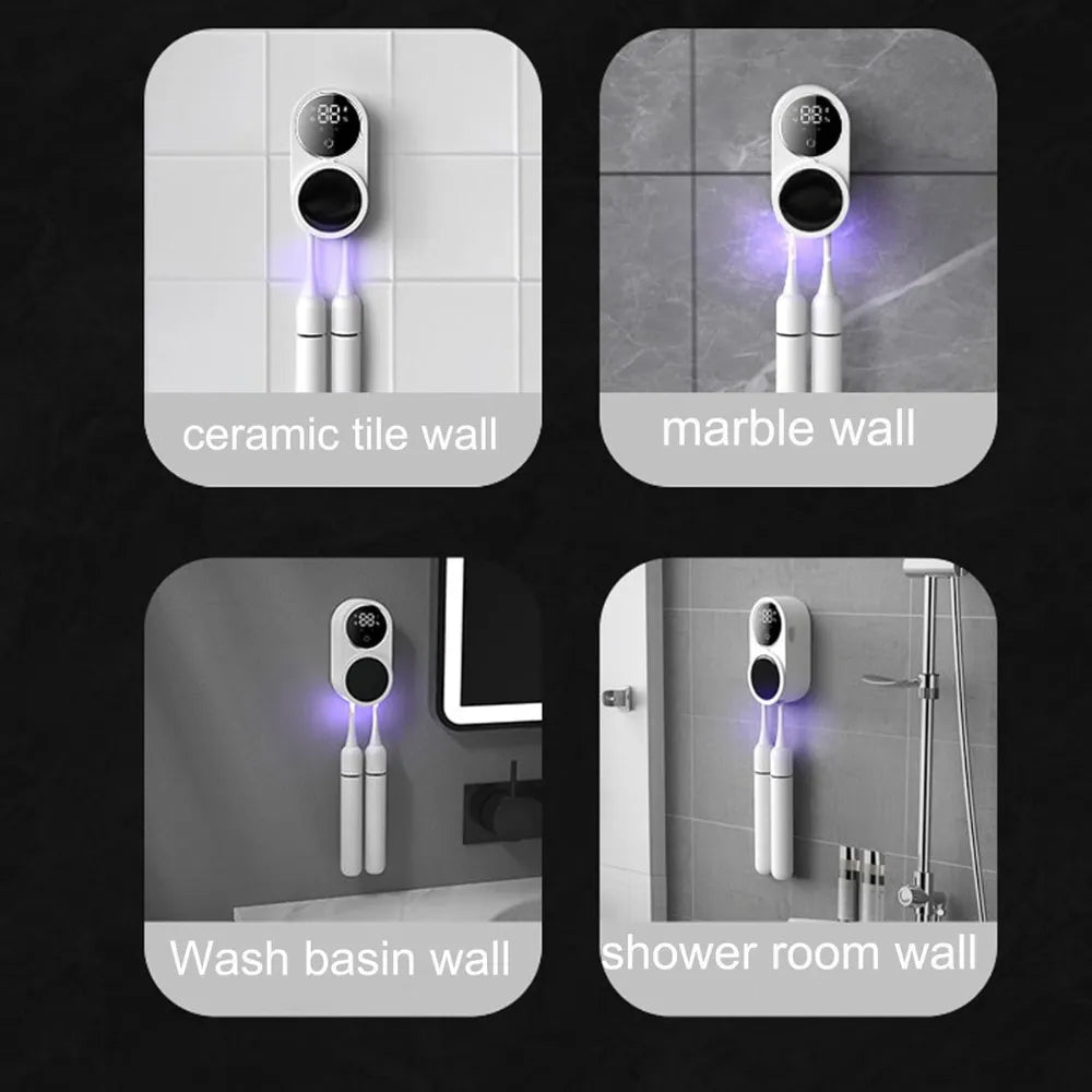 Wall-Mounted Smart UV Toothbrush Sanitizer – Built-in UV Purification & Intelligent Sensor
