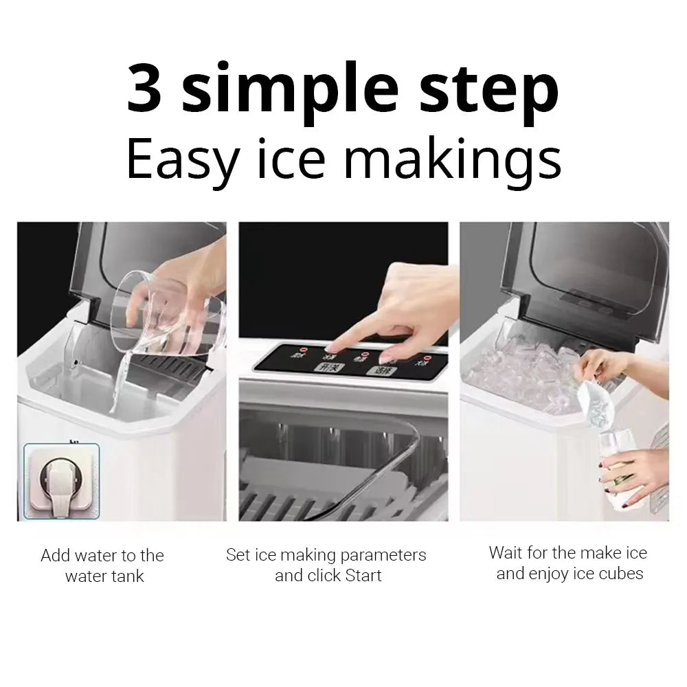 Hicon Portable Ice Maker HZB-16G 16KG Capacity 90W Power - Black