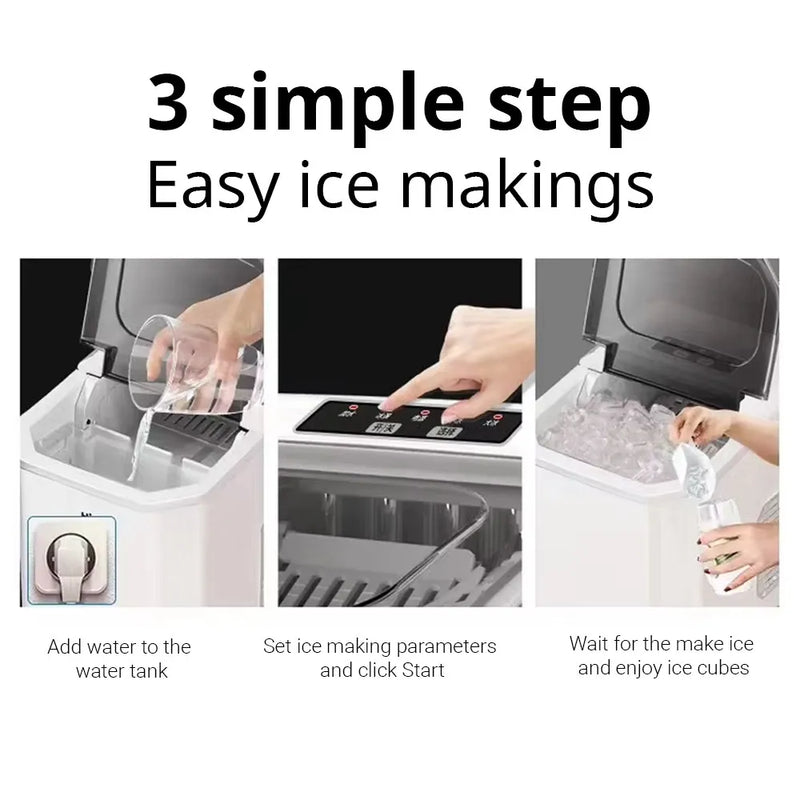 Hicon Portable Ice Maker HZB-16G 16KG Capacity 90W Power - Black