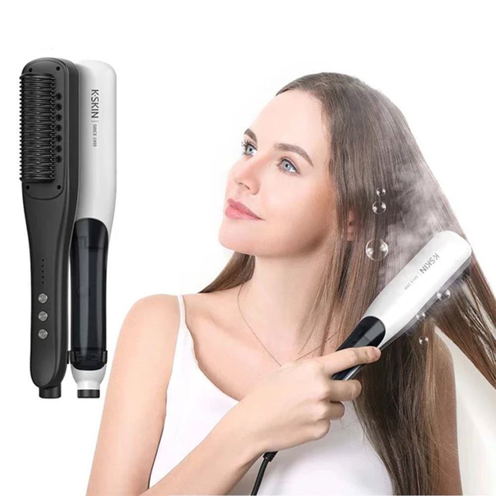 K.SKIN Hair Steam Straightener – Smooth, Frizz-Free Styling with Hydrating Steam