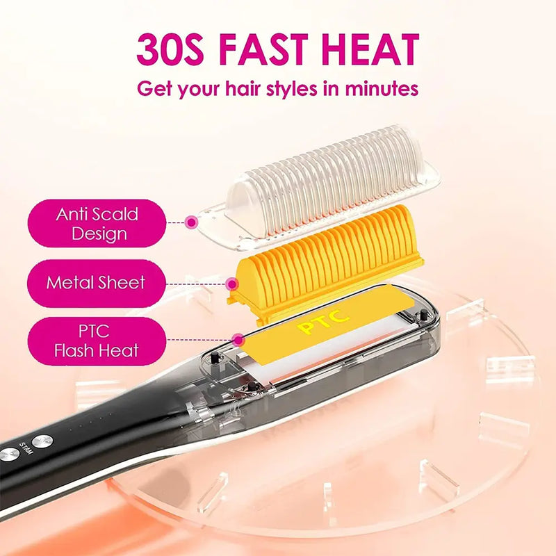 K.SKIN Hair Steam Straightener – Smooth, Frizz-Free Styling with Hydrating Steam