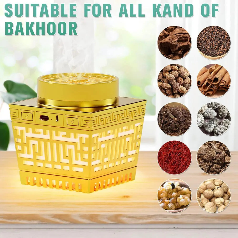 Telawah Bakhoor Incense Burner with Quran Speaker With Led Night Light 10-Hour Battery Life
