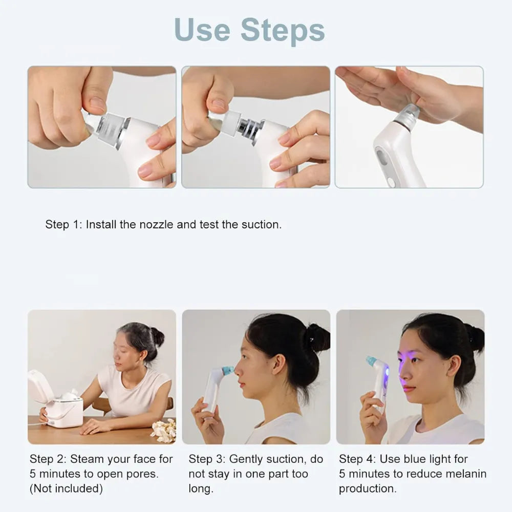 K.SKIN KD802P Electric Blackhead Remover with Small Bubble Pore Cleaning & Magic Shovel Technology