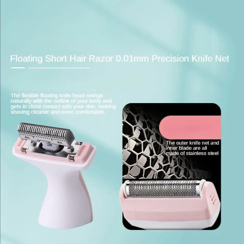 Kemei KM-113 2-in-1 Women's Trimmer & Shaver – USB Rechargeable, Wet & Dry, Painless Hair Removal