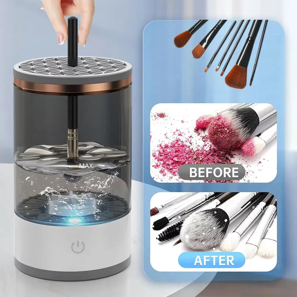 Electric Makeup Brush Cleaner – Sonic Vibration, USB Rechargeable & Deep Cleaning