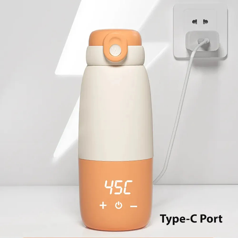 Electric Portable Thermostatic Water Boiling Cup 300ML-Autumn Orange