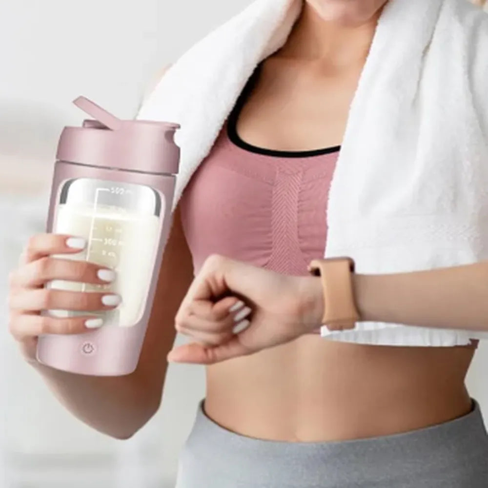 Electric Automatic Mixing Cup 500ml USB Rechargeable 7000 RPM Motor Powerful Mixing Leak-Proof Tritan Material - Pink