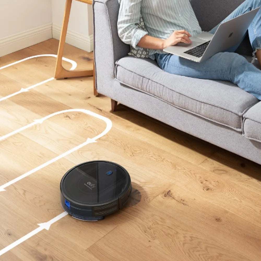 Eufy Robot Vacuum Cleaner 1300Pa Strong Suction 3 Cleaning Modes 100 Min Battery Life Quiet Operation - Black