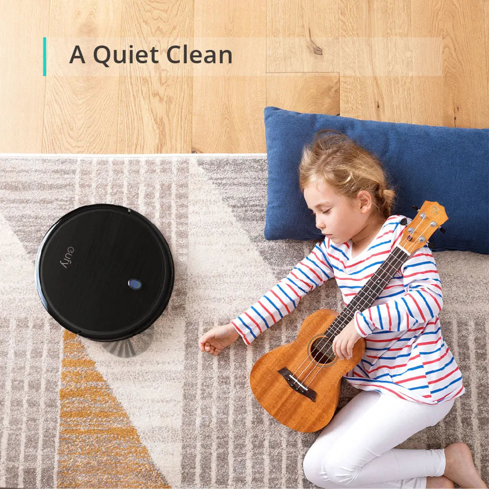 Eufy Robot Vacuum Cleaner 1300Pa Strong Suction 3 Cleaning Modes 100 Min Battery Life Quiet Operation - Black