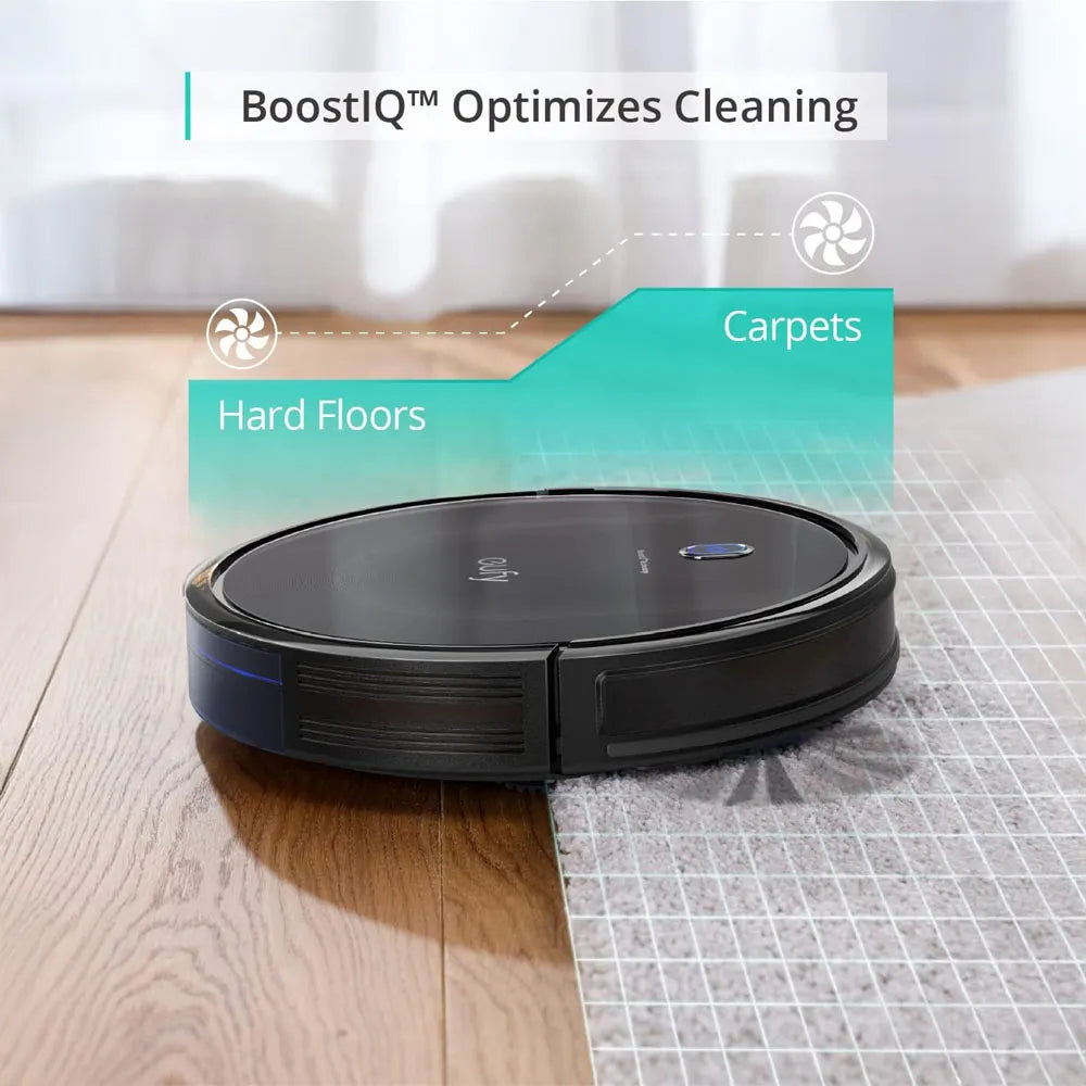Eufy Robot Vacuum Cleaner 1300Pa Strong Suction 3 Cleaning Modes 100 Min Battery Life Quiet Operation - Black