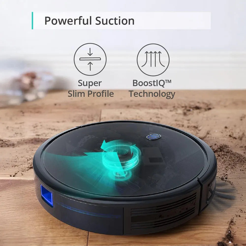 Eufy Robot Vacuum Cleaner 1300Pa Strong Suction 3 Cleaning Modes 100 Min Battery Life Quiet Operation - Black