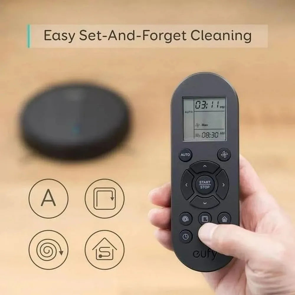 Eufy Robot Vacuum Cleaner 1300Pa Strong Suction 3 Cleaning Modes 100 Min Battery Life Quiet Operation - Black