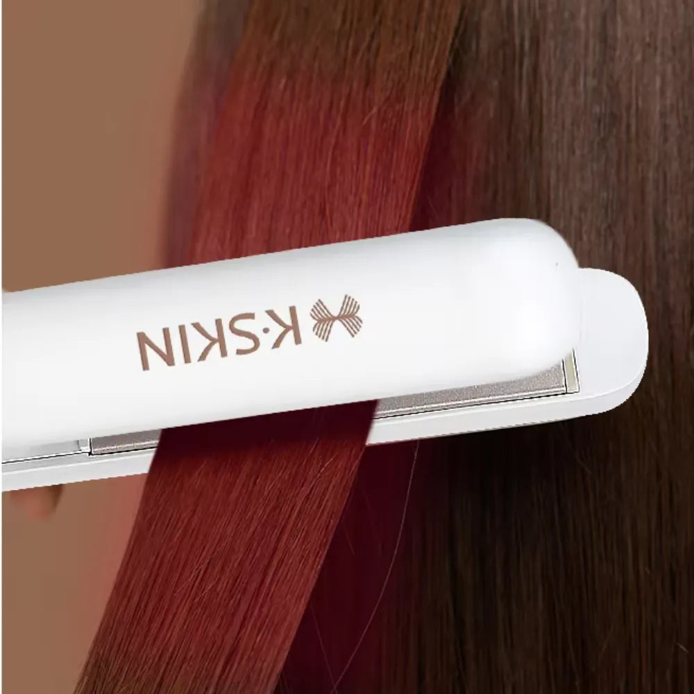 K·SKIN Mini Hair Straightener & Curler – Fast Heating, Ceramic Plate, Compact & Portable, 180°C