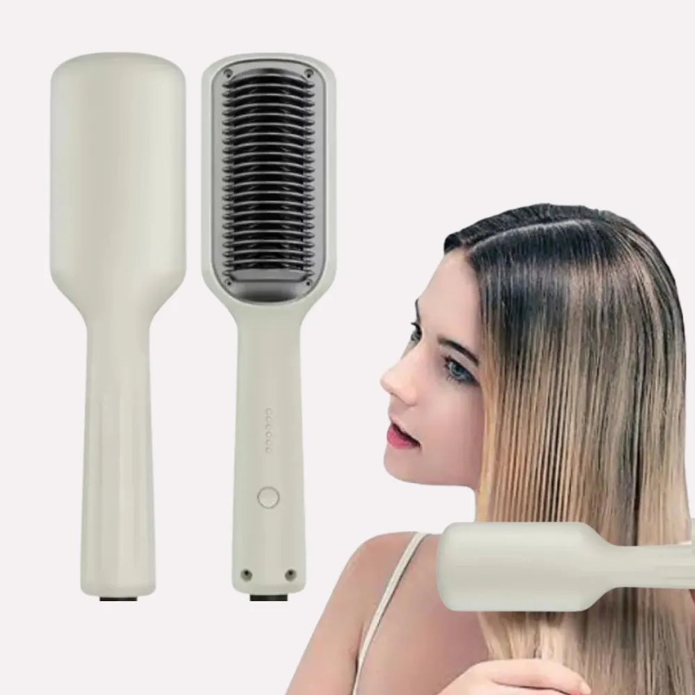 Rapid-Heat Hair Straightener Brush – Ceramic Heating, Anti-Scald, 140°C~ 200°C Control-KD680