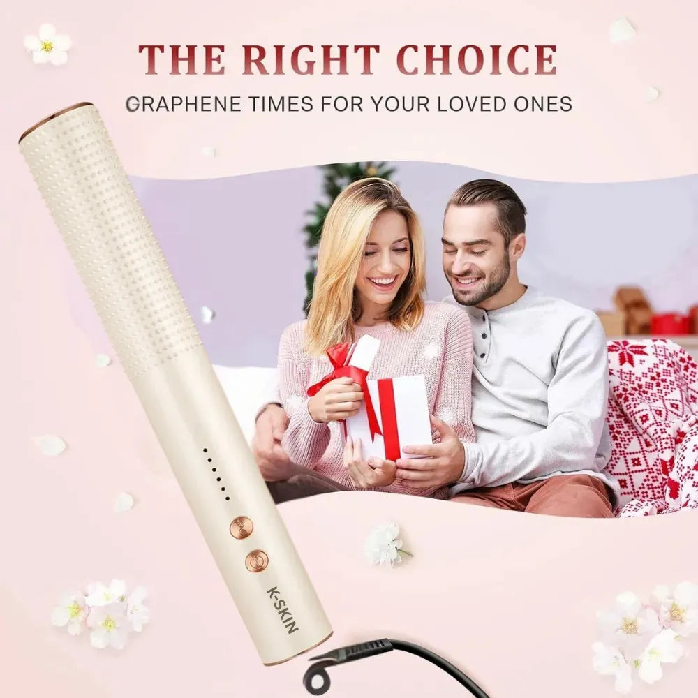 2-in-1 Hair Straightener Brush & Hot Hair Comb with 5 Temperature Control- KD383