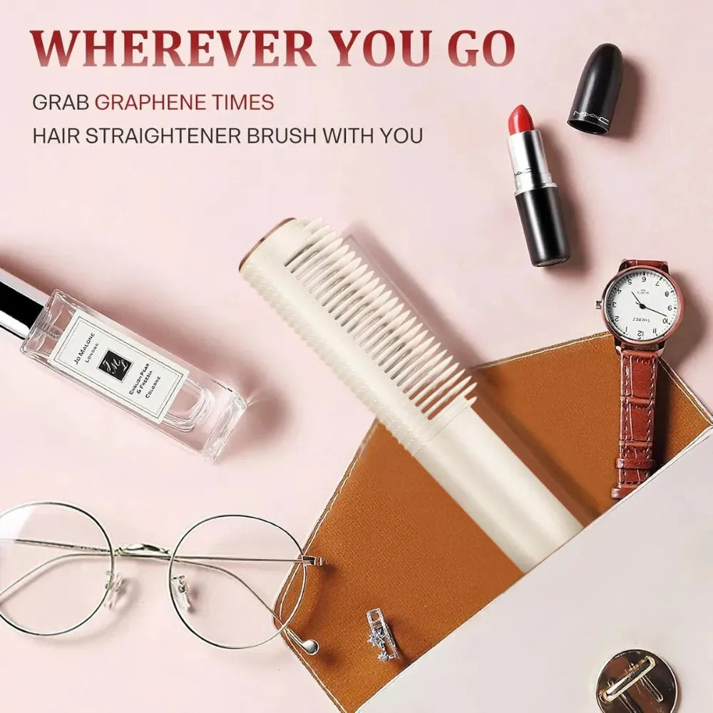 2-in-1 Hair Straightener Brush & Hot Hair Comb with 5 Temperature Control- KD383