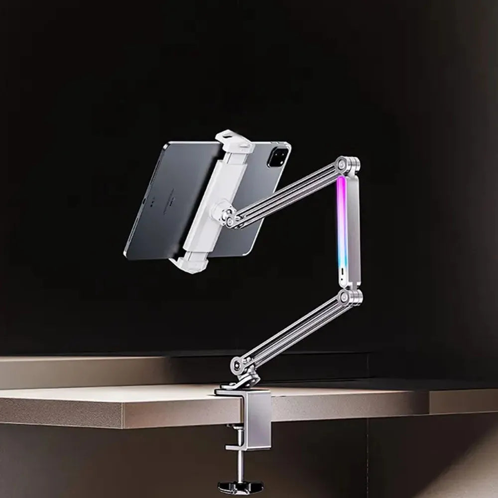 Porodo Multi - Joint Aluminum Desk Mount 60° Flexible Viewing Angle  – Grey