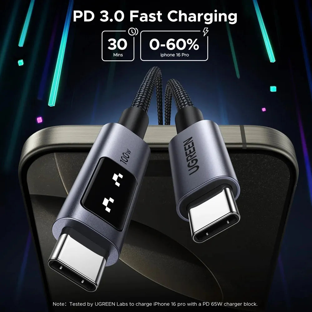 Ugreen Uno USB-C to USB-C Cable 100W-3.3ft