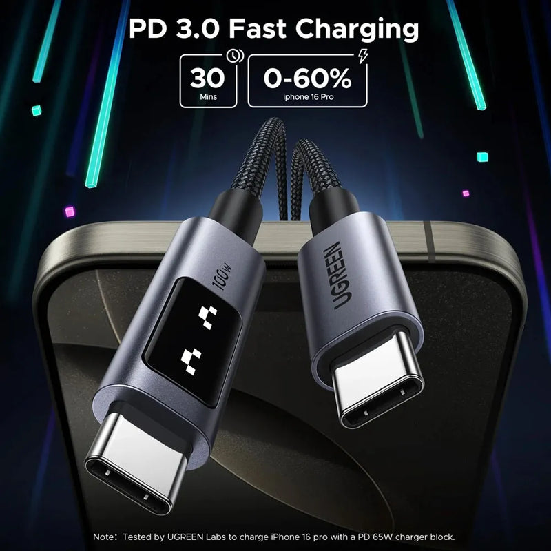 Ugreen Uno USB-C to USB-C Cable 100W-3.3ft-3