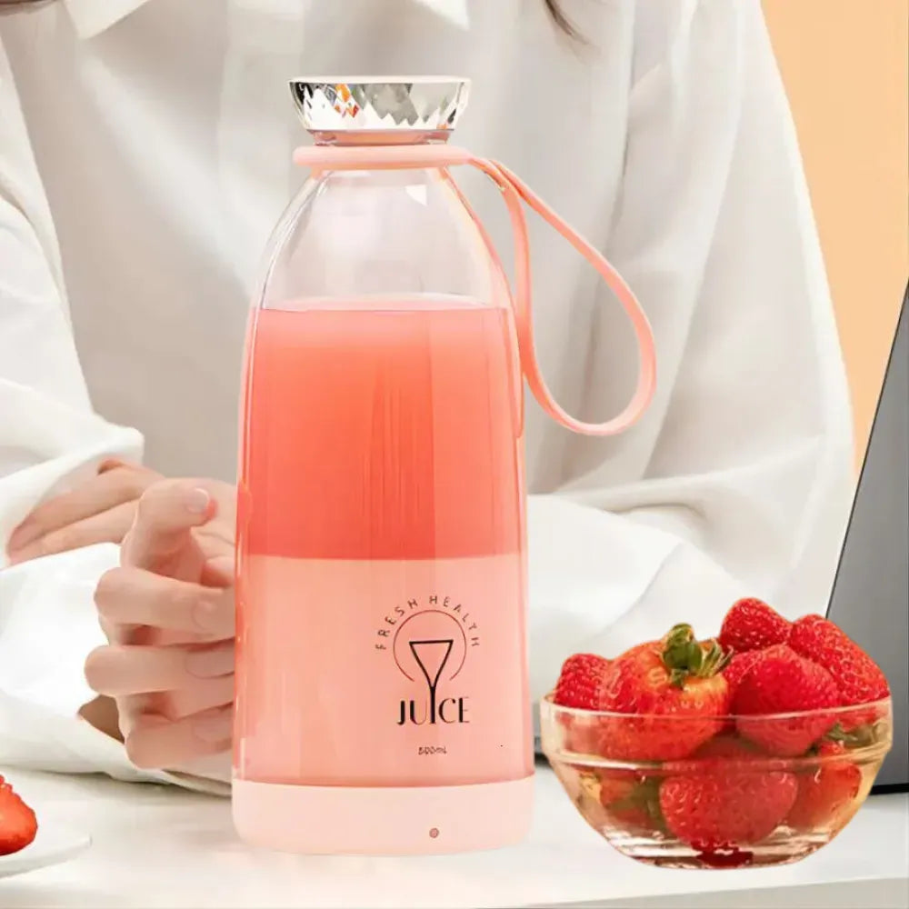 Portable Mini Blender with 6 Blades 500ml 2400mAh Battery USB Rechargeable