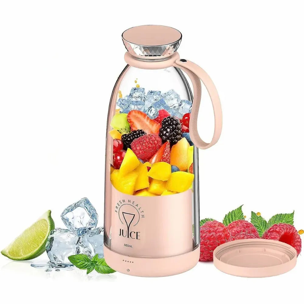 Portable Mini Blender with 6 Blades 500ml 2400mAh Battery USB Rechargeable