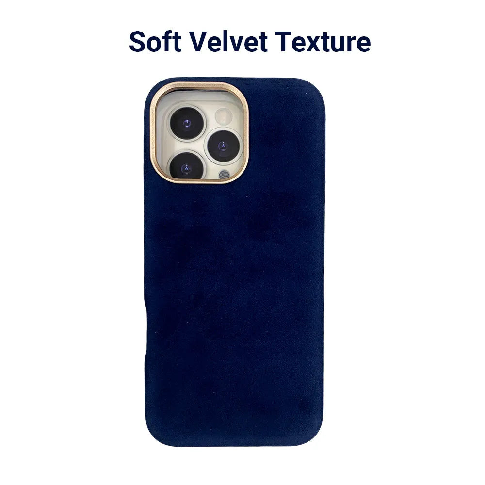 Creative Case For iPhone 16 Pro Max Velvet Case – Blue