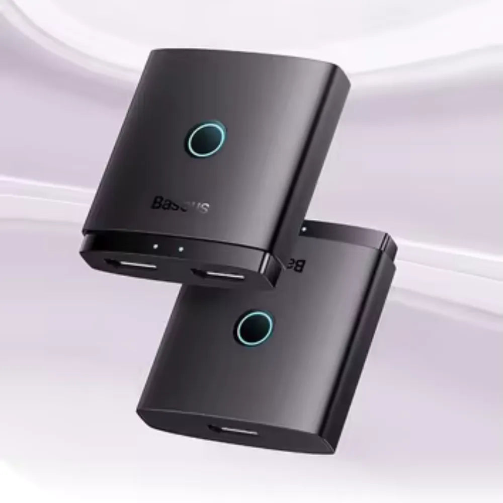 Baseus AirJoy Series HDMI Switch 4K@60Hz 2-in-1 Bidirectional with Built-in 1m Cable for Dual Display & Device Switching