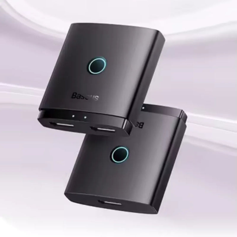 Baseus AirJoy Series HDMI Switch 4K@60Hz 2-in-1 Bidirectional with Built-in 1m Cable for Dual Display & Device Switching