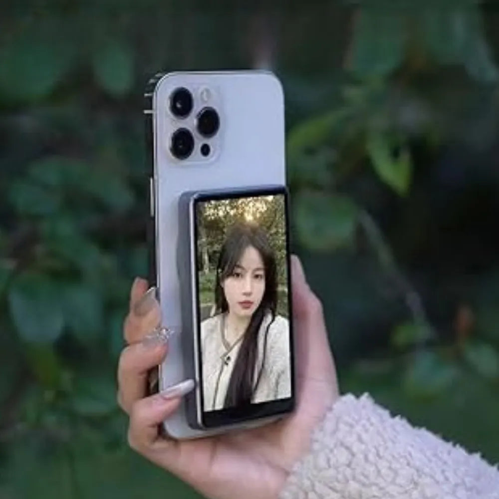 Magnetic Selfie Monitor Screen 4.02" 1080P with 1080mAh Battery – Wireless/Wired Real-Time Rear Camera Display