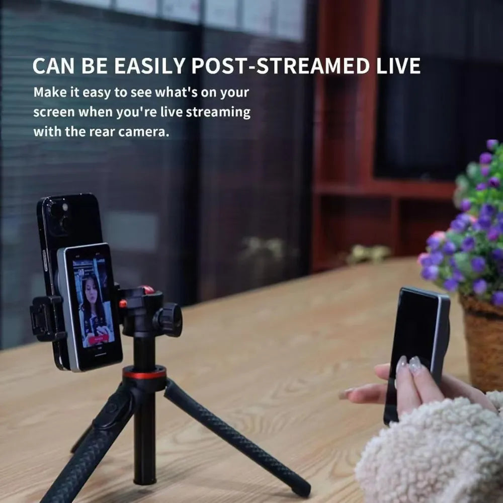 Magnetic Selfie Monitor Screen 4.02" 1080P with 1080mAh Battery – Wireless/Wired Real-Time Rear Camera Display