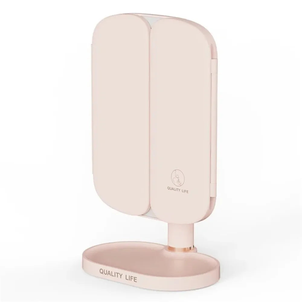 LED Makeup Mirror with Adjustable Brightness & 3X Magnification
