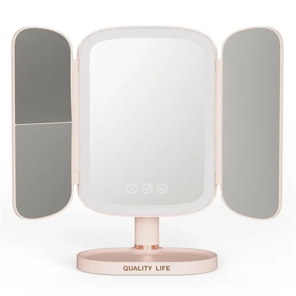 LED Makeup Mirror with Adjustable Brightness & 3X Magnification