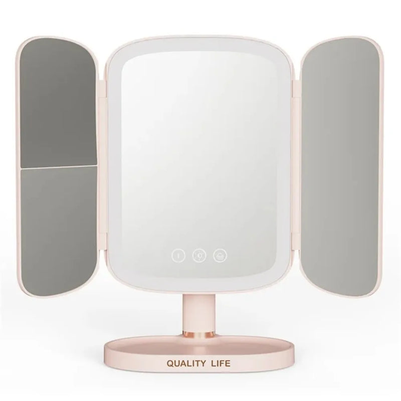 LED Makeup Mirror with Adjustable Brightness & 3X Magnification