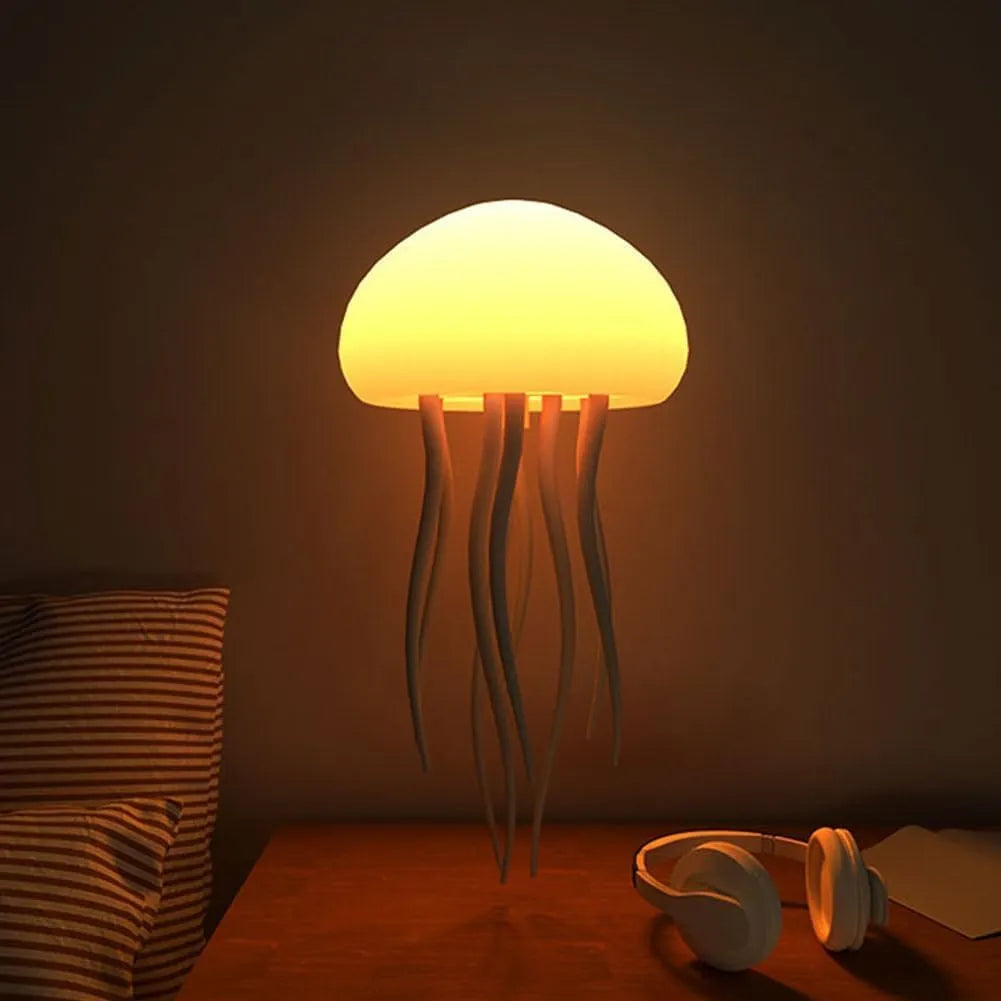 Aurora Mood Jellyfish Lamp 28 Lumens RGB LED with Sound Activated Mode, 1000mAhBattery, USB-C – 2.5H Battery Life