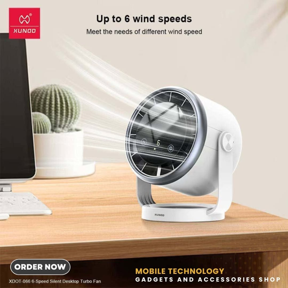 Xundd Silent Desktop Turbo Fan XDOT-066, ABS & PP Material, Ultra Quiet Operation, Compact Cooling Solution