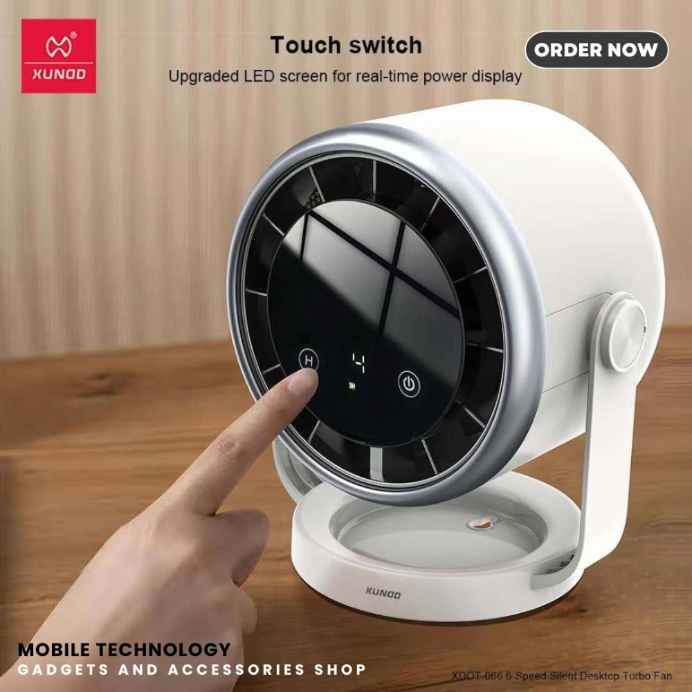 Xundd Silent Desktop Turbo Fan XDOT-066, ABS & PP Material, Ultra Quiet Operation, Compact Cooling Solution