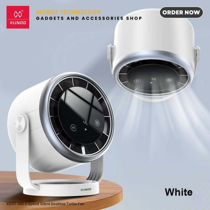 Xundd Silent Desktop Turbo Fan XDOT-066, ABS & PP Material, Ultra Quiet Operation, Compact Cooling Solution