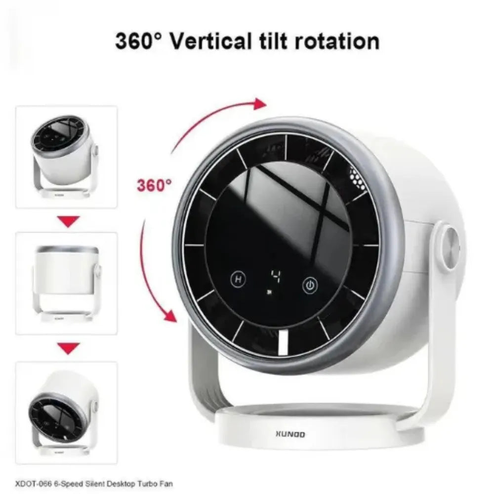Xundd Silent Desktop Turbo Fan XDOT-066, ABS & PP Material, Ultra Quiet Operation, Compact Cooling Solution