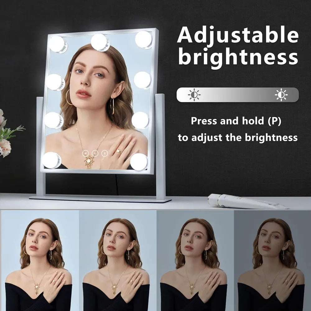 Green Lion LED Makeup Mirror with 9 Dimmable Bulbs 50,000-Hour Us