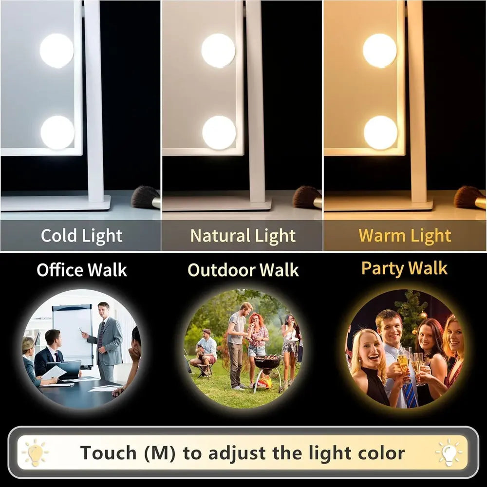 Green Lion LED Makeup Mirror with 9 Dimmable Bulbs 50,000-Hour Us