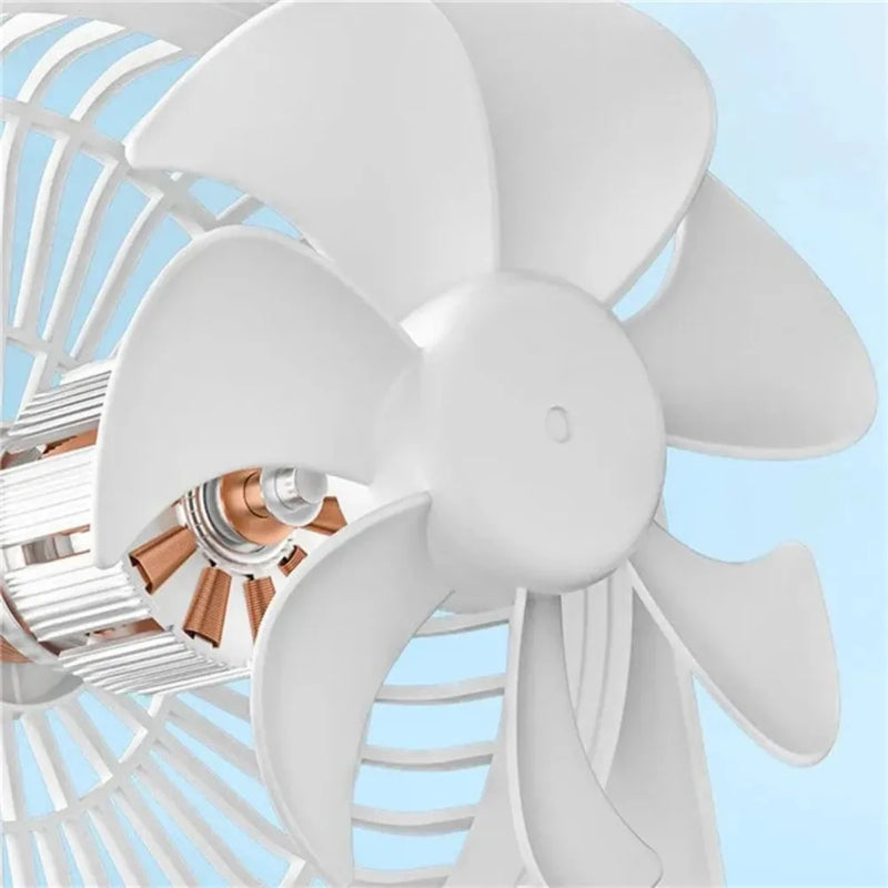 Dual-Head Rechargeable Desk Fan, 4000mAh Battery, 3-Speed Airflow, Portable USB Table Fan for Office, Dorm & Travel – ABS/PC/PP Build