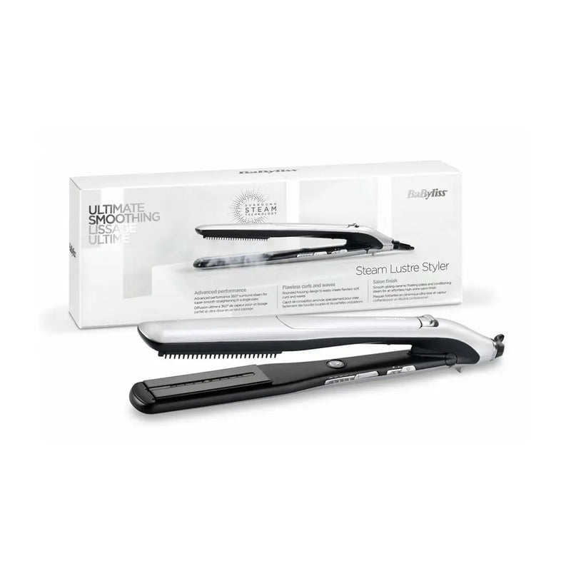 Babyliss Steam Lustre Professional Hair Straightener Advanced Ceramic Broad Heating Plate with 360° Steam Function