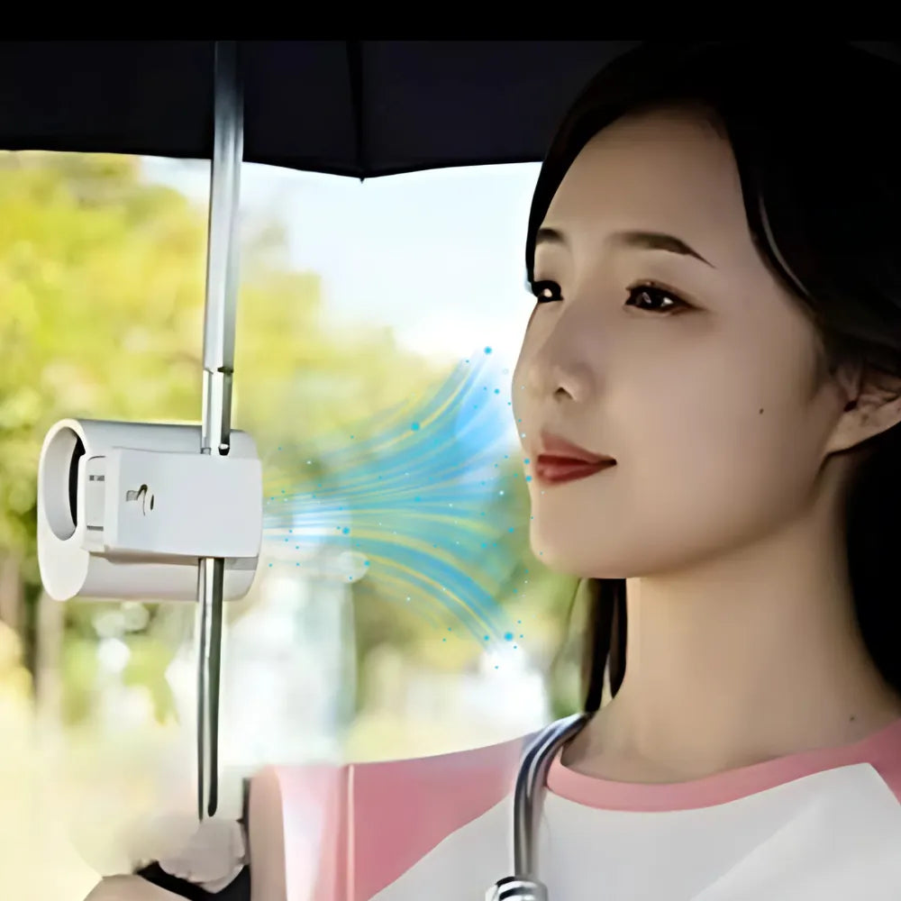 Mini Waist Fan with 100 Adjustable Speeds, 1800mAh Rechargeable Battery, Wearable Clip, Quick Charging – White