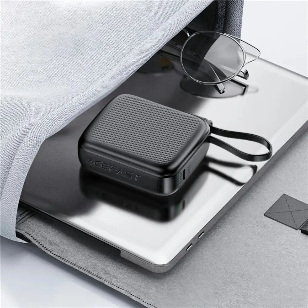 ACEFAST M15-10000 Power Bank PD 20W Fast Charging 10000mAh Portable Charger with Built-in Cable and LED Display