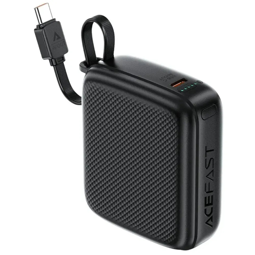 ACEFAST M15-10000 Power Bank PD 20W Fast Charging 10000mAh Portable Charger with Built-in Cable and LED Display