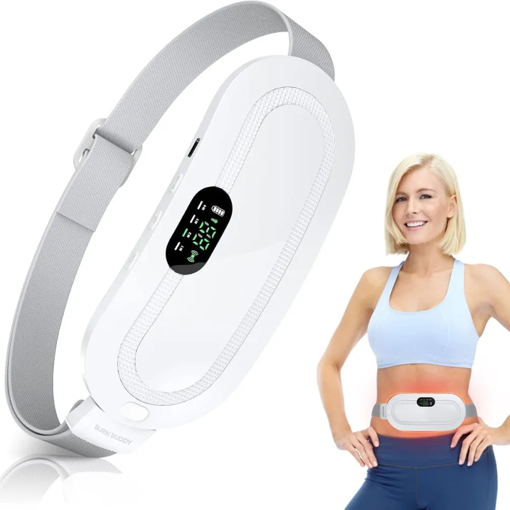 Portable Cordless Heating Pad – USB Rechargeable Waist Belt for Cramps, 3 Heat Levels & 4 Massage Modes, for Women’s Back & Belly Pain Relief
