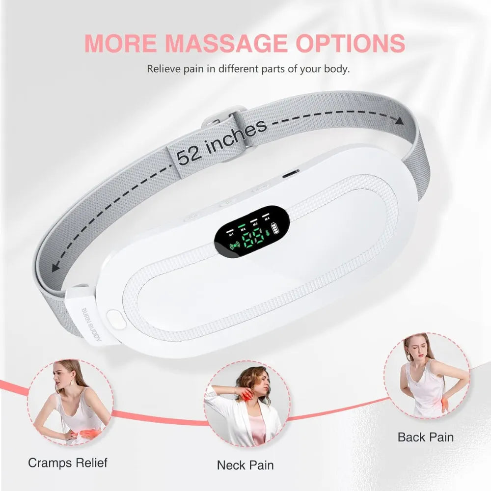Portable Cordless Heating Pad – USB Rechargeable Waist Belt for Cramps, 3 Heat Levels & 4 Massage Modes, for Women’s Back & Belly Pain Relief