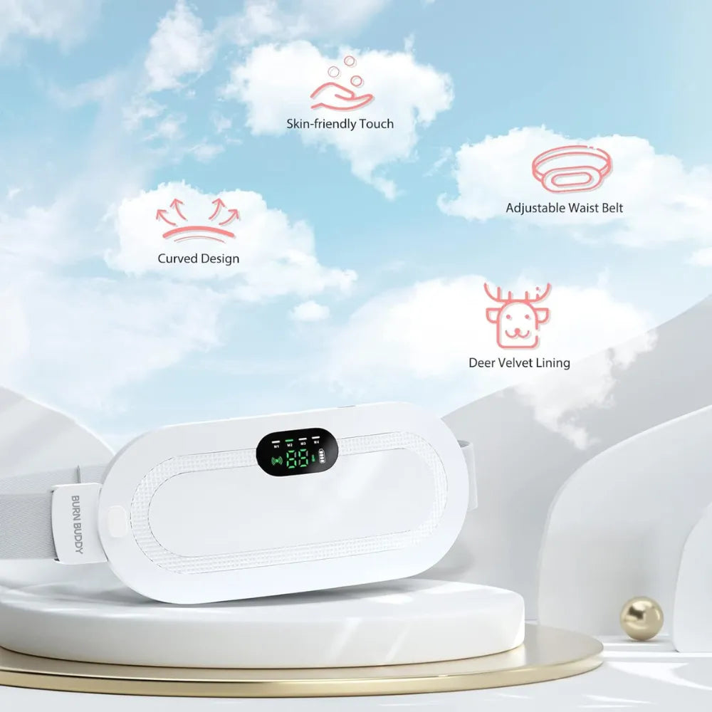 Portable Cordless Heating Pad – USB Rechargeable Waist Belt for Cramps, 3 Heat Levels & 4 Massage Modes, for Women’s Back & Belly Pain Relief