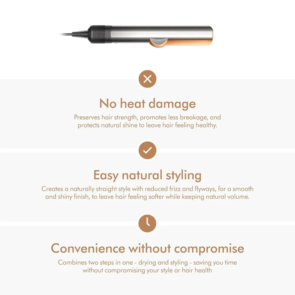 Wet-to-Dry Hair Straightener – No Heat Damage, 2-in-1 Straightening & Drying, 3 Modes, Intelligent Heat Control