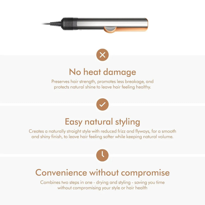Wet-to-Dry Hair Straightener – No Heat Damage, 2-in-1 Straightening & Drying, 3 Modes, Intelligent Heat Control